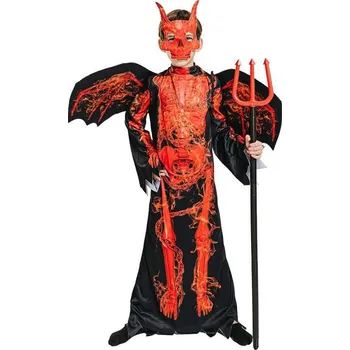 Karnevalový kostým MADE Šaty na karneval - čert kostra 130 - 140 cm