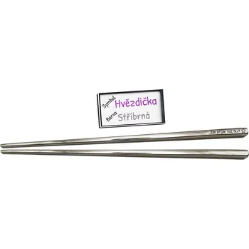 Jídelní hůlka u Psíka │Tradiční, čínské hůlky s gravírováním │váha 34g Barva: Stříbrná, Ikony na hůlku: Hvězdička