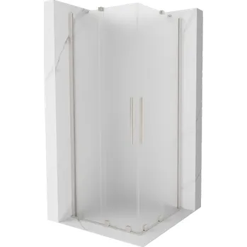 Mexen Velar Duo posuvná sprchová kabina 80 x 80 cm, matné sklo, kartáčovaný nikl - 871-080-080-32-97 Sprchové kouty