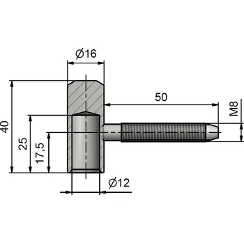 pant Závěs dveřní 80/12/M8/50 VD žlutý Zn č.96740510