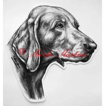 Samolepka výmarský ohař c393 - Malá - přibližně jako pohlednice