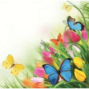 Papírový ubrousek Papírové ubrousky Tulips and Butterflies 33/3/20 234260