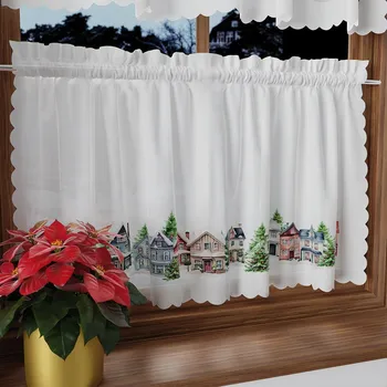 Záclona My Best Home Vitrážová krátká záclona zima