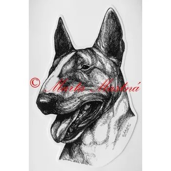 Samolepka bulteriér c79 - Malá - přibližně jako pohlednice