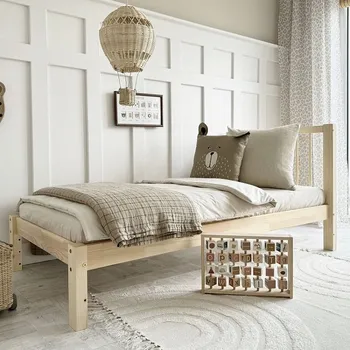 Dětská postýlka Jednolůžková postel ze dřeva Simple Bello 90 x 190 cm - přírodní