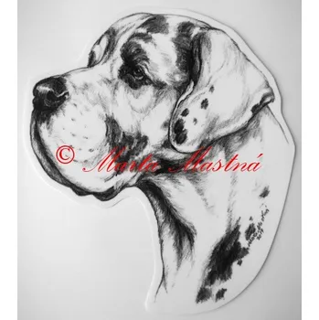 Samolepka německá doga c419 - Malá - přibližně jako pohlednice