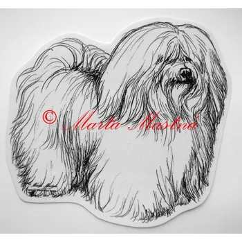Samolepka havanský psík, coton de Tulear c178 - Malá - přibližně jako pohlednice