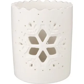 Svícen Svícen porcelánový vločka 10,5 x 13,5 cm
