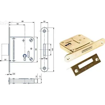 zadlabací zámek Zámek dozický přídavný 24129 BZn
