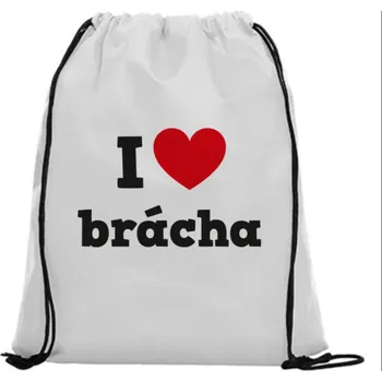 Sportovní vak Vak na záda - I love brácha Bílá