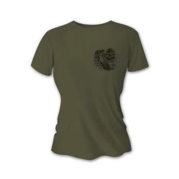 Dámské tričko Dámské lovecké tričko TETRAO jelen malý - zelené S