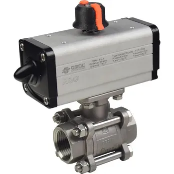 Vodovodní kohout 740 Nerezový kulový kohout závitový s pneupohonem dvojčinným DAN Závit - dimenze: 3/8"