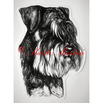 Samolepka knírač c374 - Malá - přibližně jako pohlednice