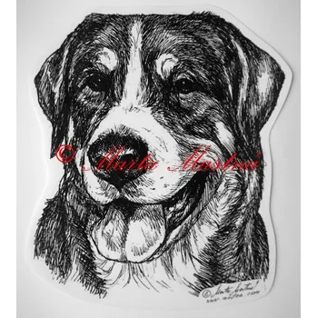 Samolepka velký švýcarský salašnický pes c63 - Malá - přibližně jako pohlednice