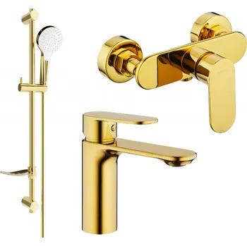 Vodovodní baterie Mexen Milo DF05 sprchový set, zlatý - 71304DF05-50 Bateriové soupravy
