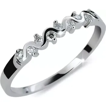 Prsten Dámský prsten bílé zlato 585/1000 přírodní diamant 0.108 ct G/SI DF2086 velikost 60