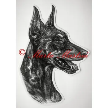 Samolepka dobrman c373 - Malá - přibližně jako pohlednice