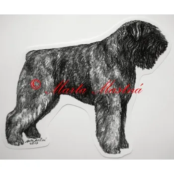 Samolepka flanderský bouvier c388 - Malá - přibližně jako pohlednice
