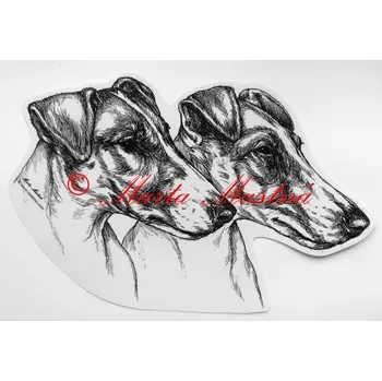 Samolepka foxteriér - archiv c89 - Malá - přibližně jako pohlednice