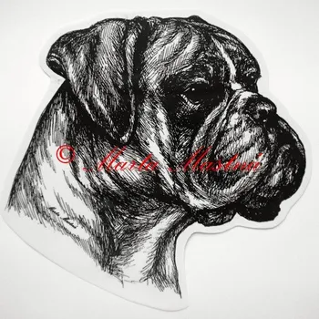 Samolepka boxer c43 - Malá - přibližně jako pohlednice