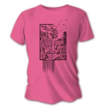 Dámské tričko Dámské lovecké tričko TETRAO vodopád - růžové XS