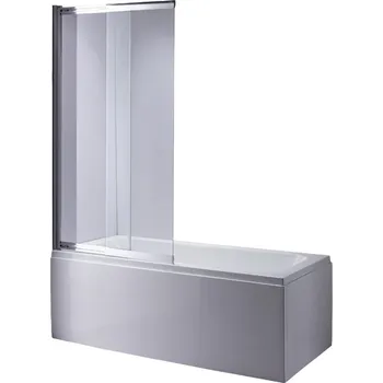 Vanová zástěna BPS-koupelny Dvoudílná vanová zástěna HYD-PR07 100x150 chrom/transparent