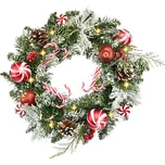 Věnec zasněžený s červenými koulemi 10…