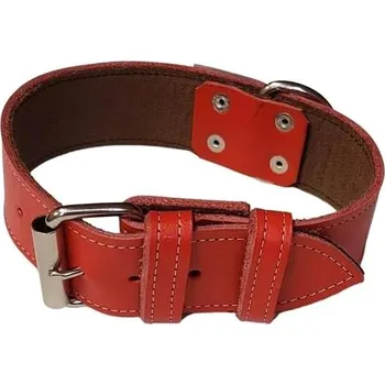 Obojek pro psa Palkar Obojek z kůže hlazenice pro psy 60 cm × 40 mm červený