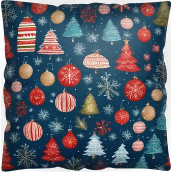 Polštář DEKORAČNÍ POVLEČENÍ NA POLŠTÁŘEK VÁNOČNÍ MOTIV 40x40 cm - POVLEK NA POLŠTÁŘEK S VÁNOČNÍM VZOREM DÁREK