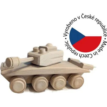 Dřevěný tank, 22 x 8 x 10 cm