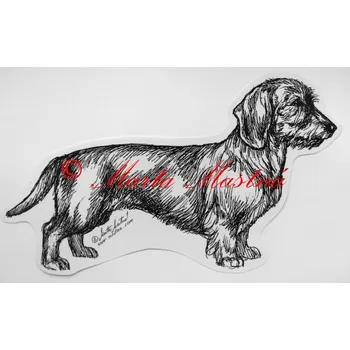 Samolepka jezevčík drsnosrstý c110 - Malá - přibližně jako pohlednice