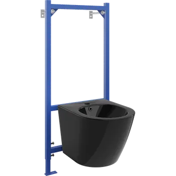 Mexen podomítkový bidetový set Fenix B s bidetem Lena, černý lesk - 69935224870 Podomítkové bidetové sady