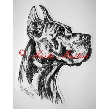 Samolepka německá doga - archiv c33 - Malá - přibližně jako pohlednice