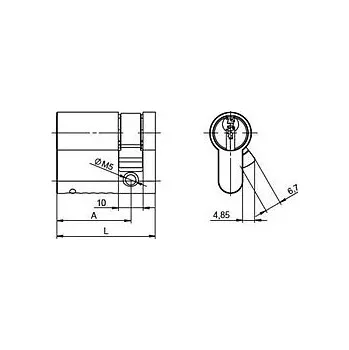Vložka do dveří 3.01/BDZNs 30+10 5KL. cylindrická půlvložka
