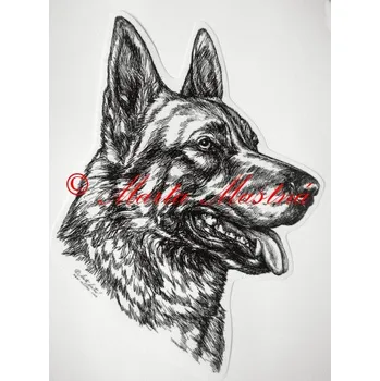 Samolepka německý ovčák c2 - Malá - přibližně jako pohlednice
