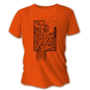 Pánské tričko Pánské lovecké tričko TETRAO vodopád - oranžové XL