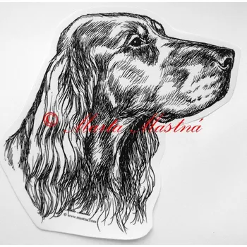 Samolepka irský setr - archiv c143 - Malá - přibližně jako pohlednice