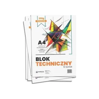 Set školních potřeb Blok techniczny A4 biały premium 250g (10szt)