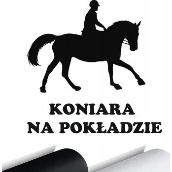 Samolepicí dekorace na vozidlo SAMOLEPKA na auto KŮŇ NA PALUBĚ KONÍČKÁŘ ZÁJEM 15x15 cm