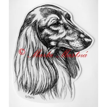 Samolepka jezevčík dlouhosrstý c112 - Malá - přibližně jako pohlednice