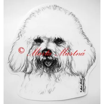 Samolepka boloňský psík c387 - Malá - přibližně jako pohlednice
