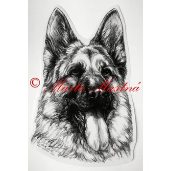 Samolepka německý ovčák c4 - Malá - přibližně jako pohlednice