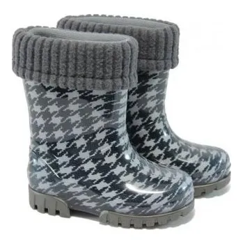 Dívčí holínky DEMAR-TWISTER LUX PRINT 0038 HG černá pepita TW LUX PR HG černá pepita_22-23