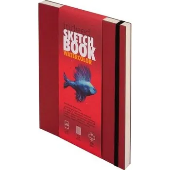 Set školních potřeb Szkicownik Indeed Watercolor A5 czerwony