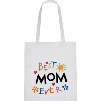 Plátěná taška - Best mom ever Černá