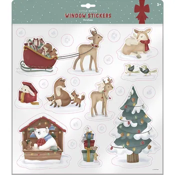 Samolepící dekorace Little Dutch Samolepky na okno Vánoce 43 ks