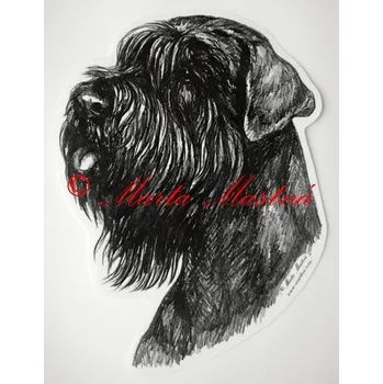 Samolepka knírač c46 - Malá - přibližně jako pohlednice