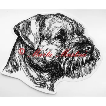 Samolepka border teriér c83 - Malá - přibližně jako pohlednice