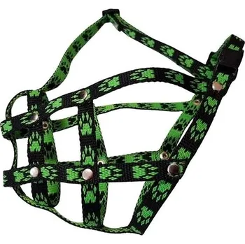 Náhubek pro psa Palkar Nylonový náhubek Francouzský buldoček vel. 2 černo - zelený