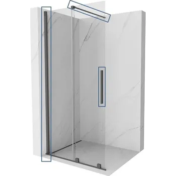 MEXEN - VELAR montážní sada pro instalaci na stěnu/dveře grafit metal 871-00-95